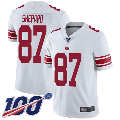 Men New York Giants #87 Sterling Shepard White Vapor Untouchable Limited Player 100th Season Football NFL Jersey->women nfl jersey->Women Jersey